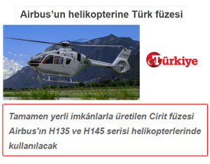 Türk Yapımı Cirit Füzeleri Airbus’un Helikopterler